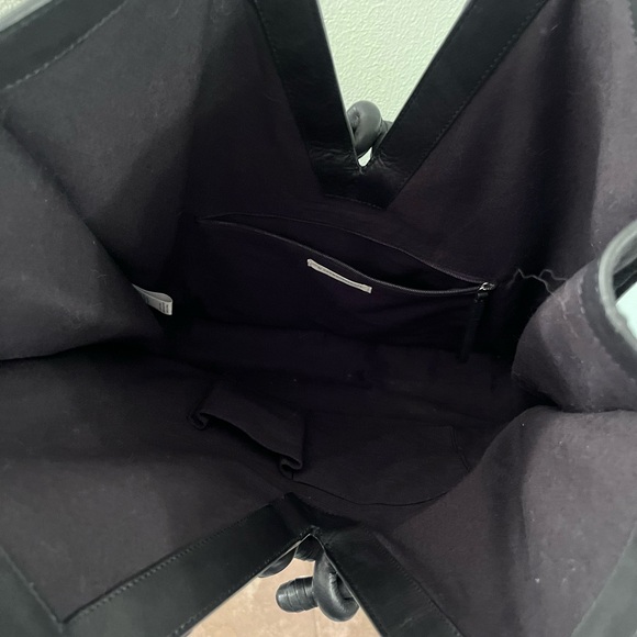 Anthropologie Knotted Handle Leather Tote in Noir - Picture 3 of 4